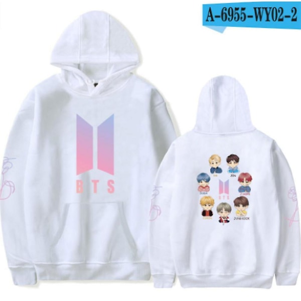 Bts-huppari Love Yourself pitkähihainen unisex huppari CMK-huppari White 4XL