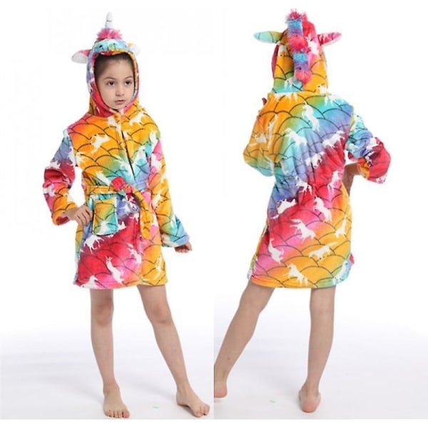 Children Bathrobes Rainbow Sleepwear K 10 / Fluorescent Yellow
