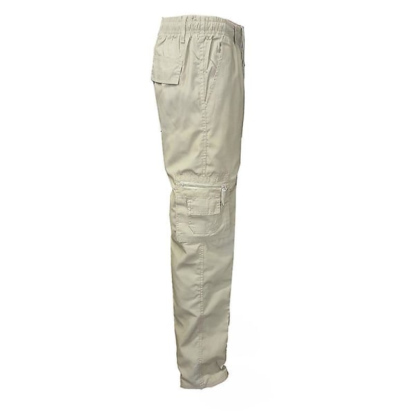 Ensfarget Cargo Straight-bukser for menn Khaki 2XL