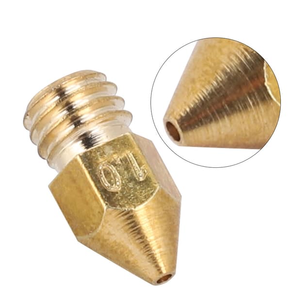 10-pack 1 mm mässingsextrudermunstycken för 1,75 mm MK8 3D-skrivare