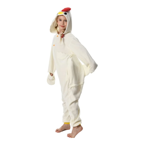 Unisex-lasten Onesie-pyjaman pehmoasu Söpö Halloween-asu K White Chicken 105