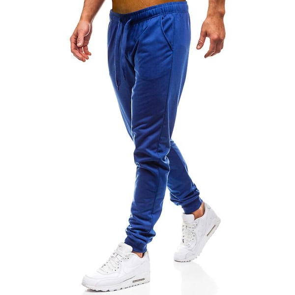 Solid, elastisk joggebukse for menn Royal Blue M