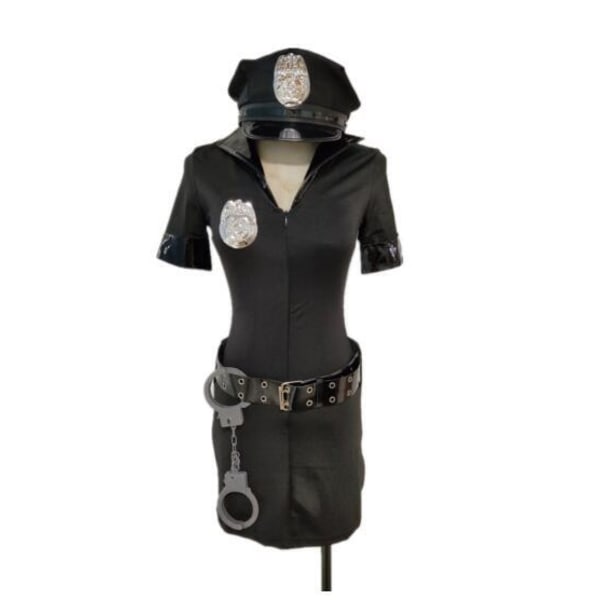 Kvinnors sexig polis univormu klädsel Halloween kostym K XL