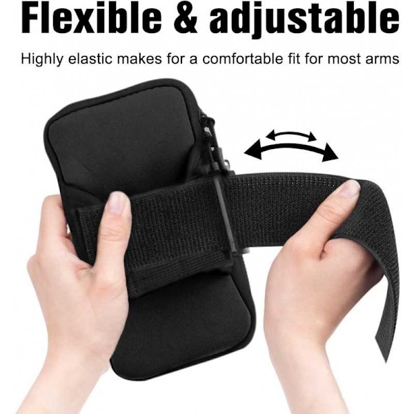 Robust & Bekväm Sportarmband för iPhone / Android Smartphones Black Svart
