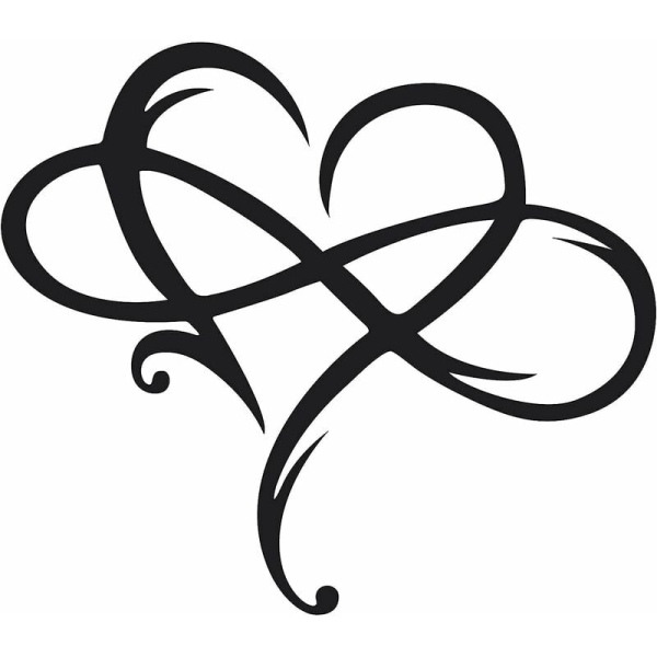 Infinity Heart Wall Decor Metal Wall Art, Iron Art Decoration Gift, Eternal Love Wall Sculpture for Home Bedroom Living Room（black，1 PCS )