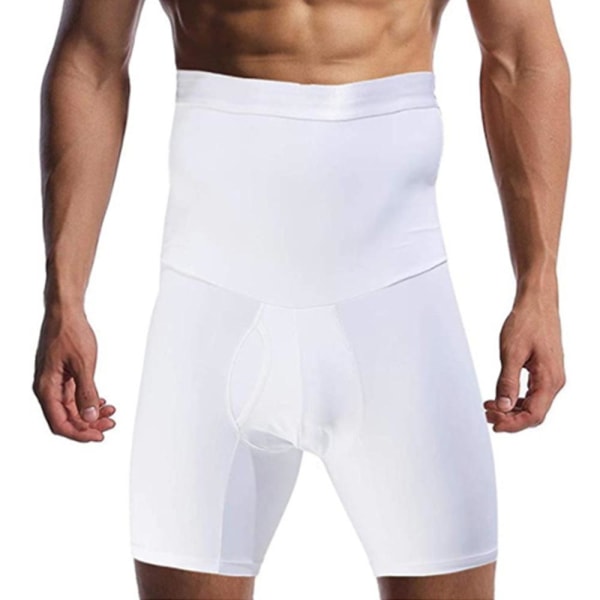 Miesten korkeavyötäröiset Slim Fit -muotoiluvaatteet White XL