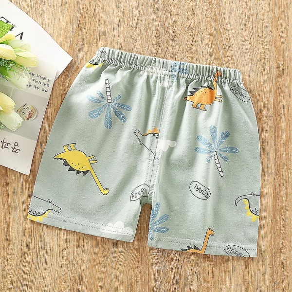 Elastiske shorts med tegneserietrykk for barn Light Green Coconut 1-2T