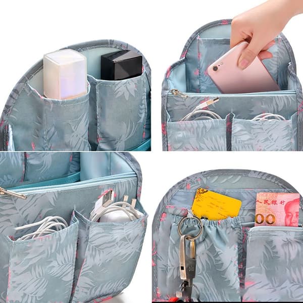 Ryggsäck Förvaring Insert Bag Inner Bag Fack Sortering Bag Liner Organizer Light Blue