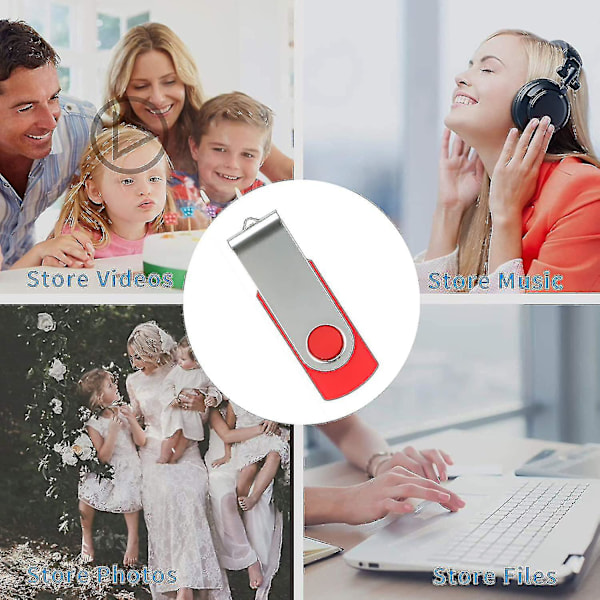 10-pack USB minnen USB 2.0 tumenhet Bulk-pack Snurrbar Memory Stick Vik lagring Jump Drive Zip Drive 10 Pack Red 10 Pack Red 16GB
