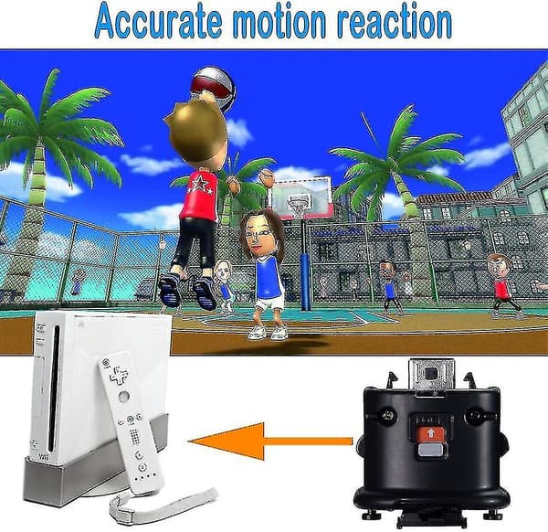 2 Motion Plus Adapter Sensor for Wii Remote Controller, Motion Plus Adaptor Accelerator Erstatning for Wii Motion Plus Adapter Black