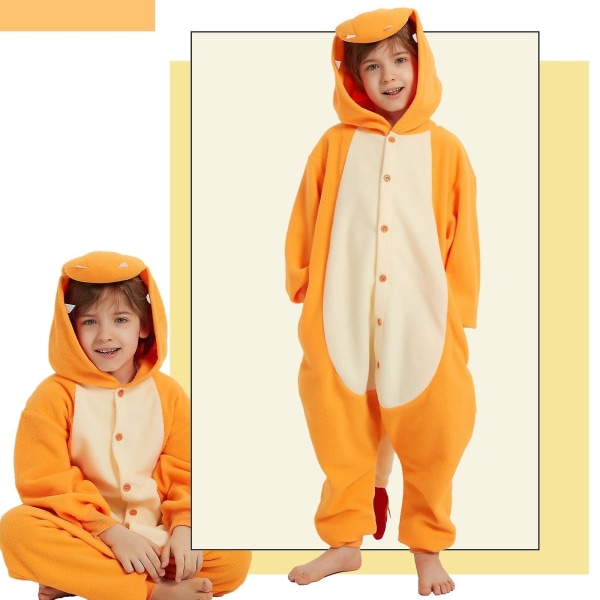 Unisex-lasten Onesie-pyjaman pehmoasu Söpö Halloween-asu K Fire dragon 95