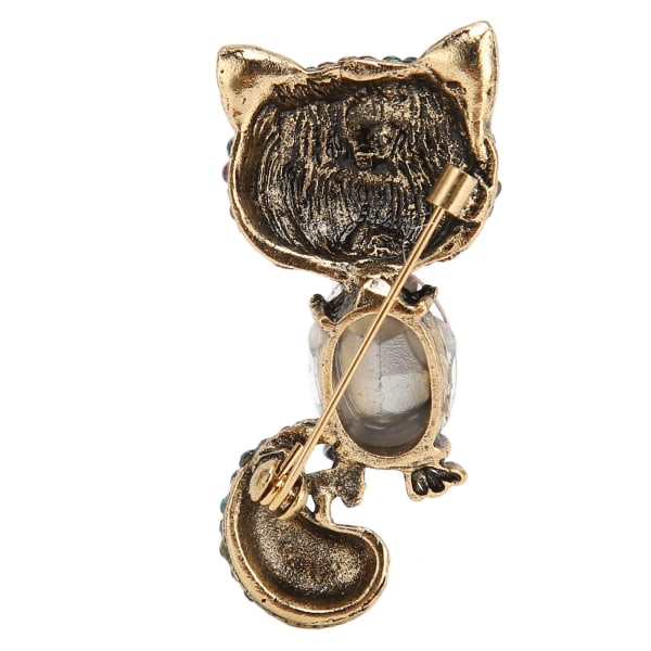 Cat Brooches Vintage Crystal Lovely Animal Rhinestone Cat Brooch Pin for Women Men Gifts