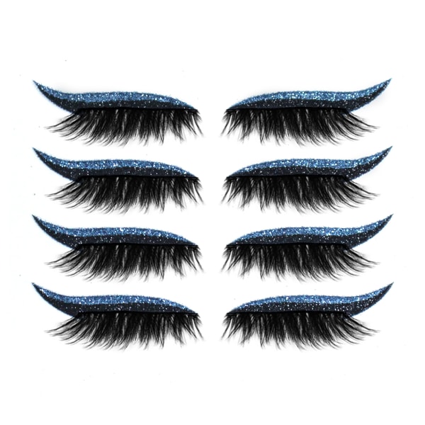 Faux Eyelashes Natural Look Extension Lange vipper Falske øyevipper Blue