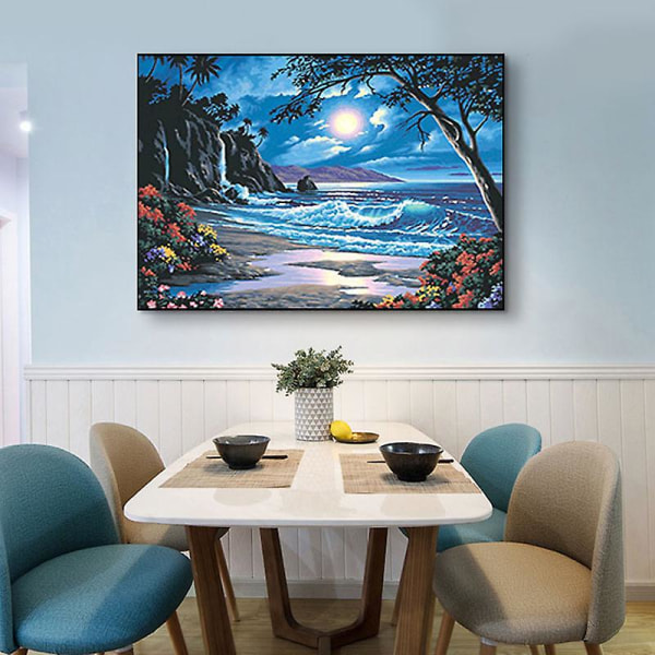 5d Seaside Coconut Tree diamond painting (30*40cm)