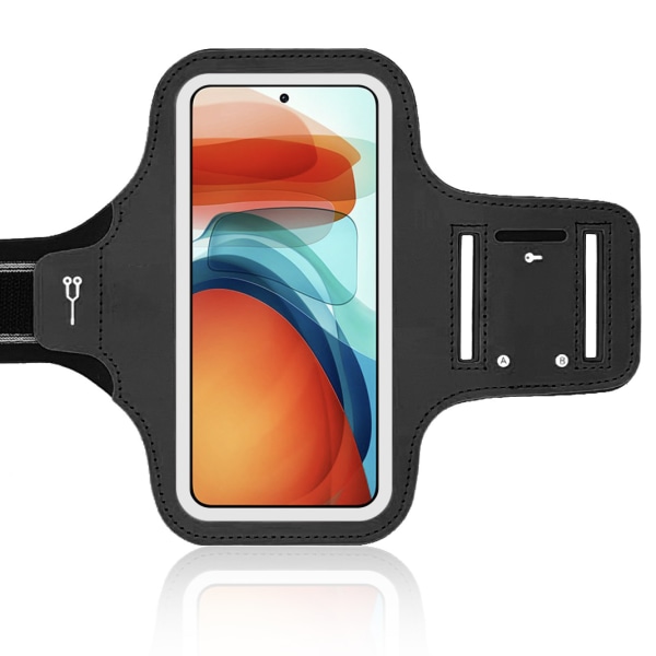 【Tricor butik】 Svettsäker joggingtelefonväska, universal för mobiltelefoner upp till 7 tum Black