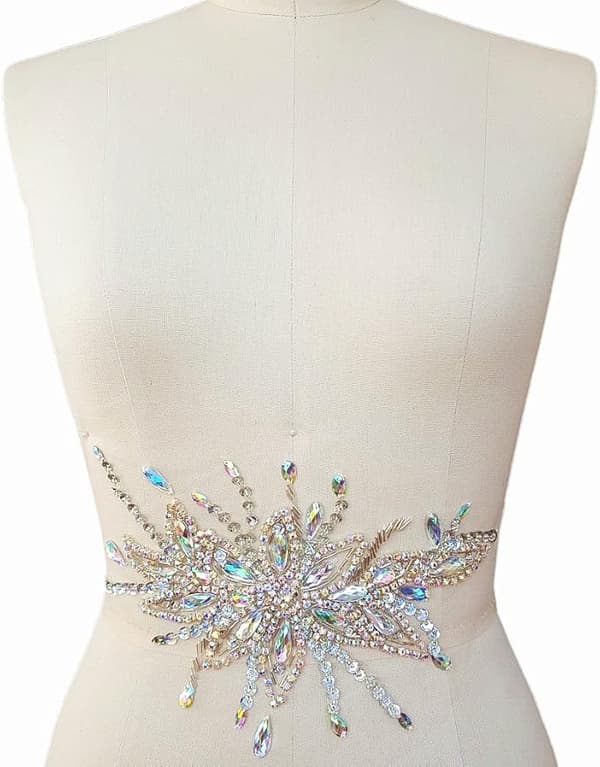 Exquisite Uniquely Pure Handmade AB Colour Bright Crystal Patches Sew-on Rh