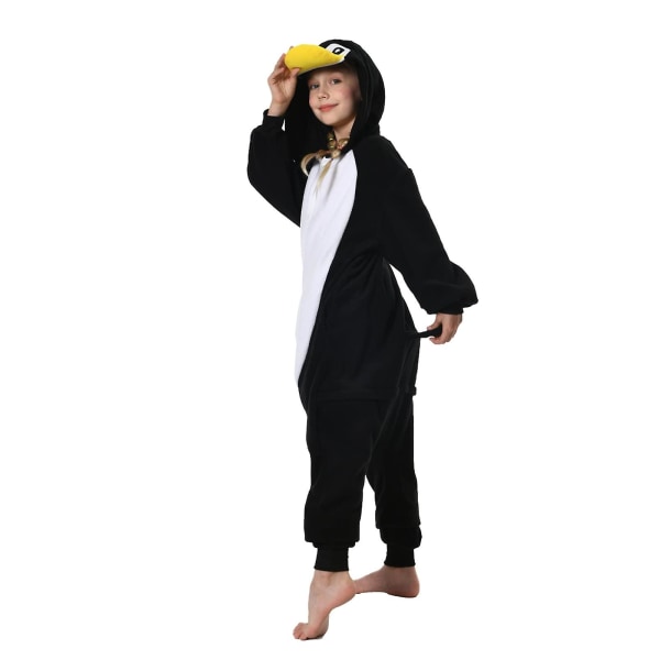 Unisex-lasten Onesie-pyjaman pehmoasu Söpö Halloween-asu K Black Penguin 115