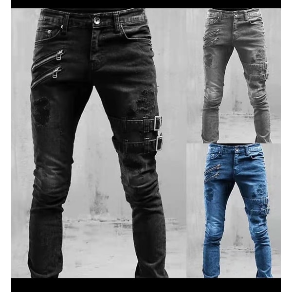 Jeans med høj talje grey M