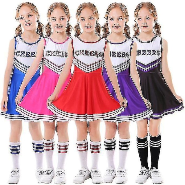 Cheerleader Costume For Girls Halloween Cute Uniform Outfit K red 130