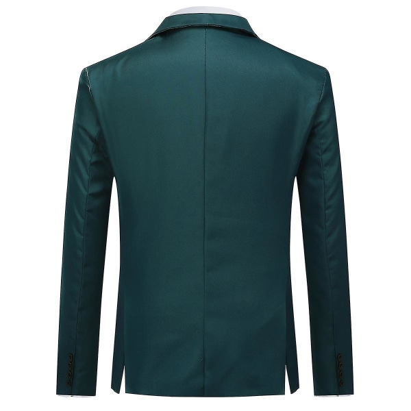 Mænds Single Breasted Casual Suit Topjakke 6 farver CMK Dark Green M