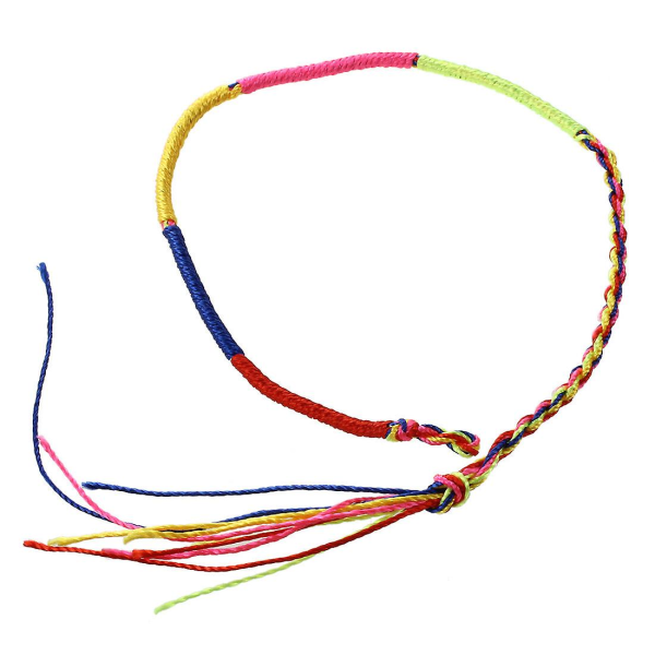 9X flettede armbånd tråd bønn armbånd tilfeldig farge-tekstur