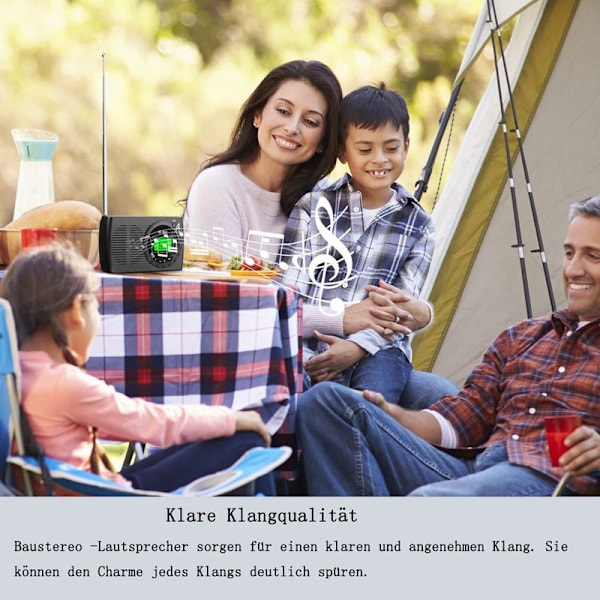 Liten radio batteridriven FM/AM/SW, mini bärbar radio fickradio med