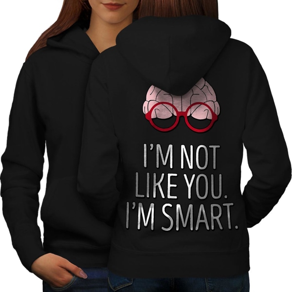 Smart Geek Slogan Funy Women BlackHoodie Tilbake | Wellcoda CMK Black Large