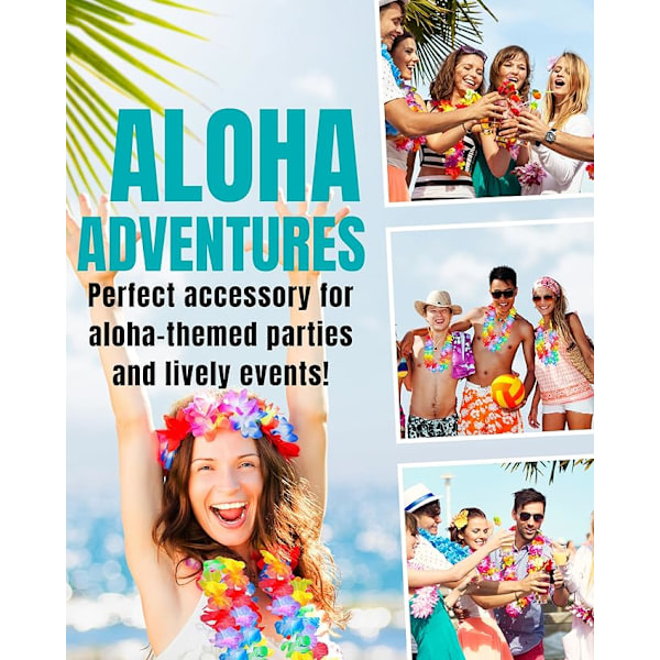 Redstar Hawaii Kaulakoru, 12 kappaletta, Kukkakaulakoru, Havaijilainen Cos