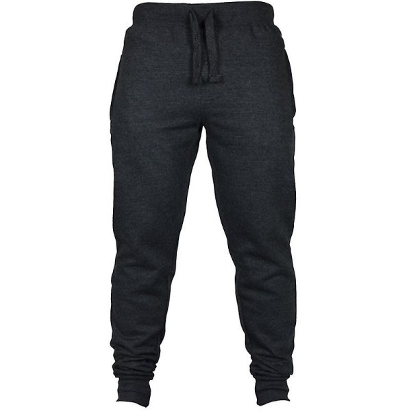Men's Drawstring Solid Color Sweatpants Dark Gray S
