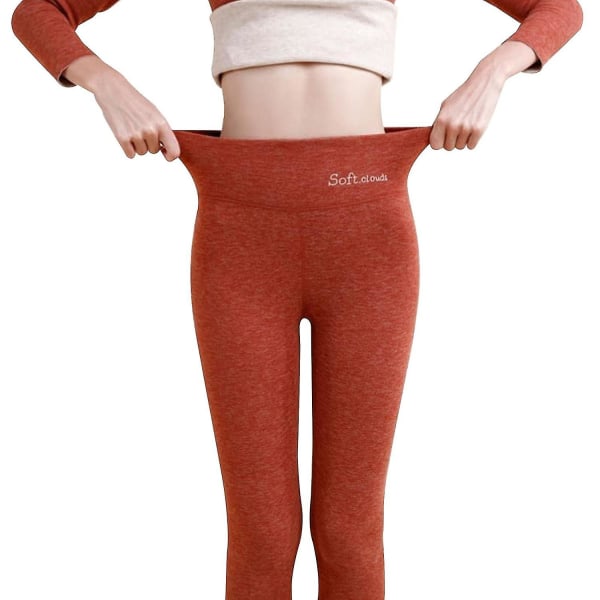 New Women Winter Thick Velvet Warm Soft Fleece Lined Thermal Stretchy Leggings Pants CMK red M