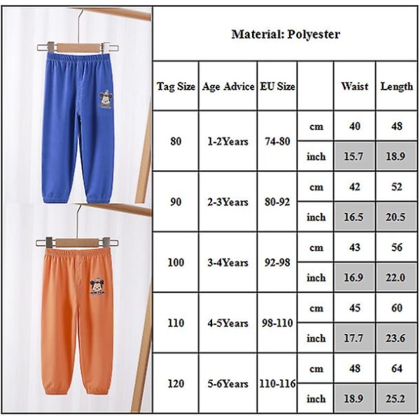 Children's Mickey Print Casual Comfort Trousers Indigo Blue 5-6T