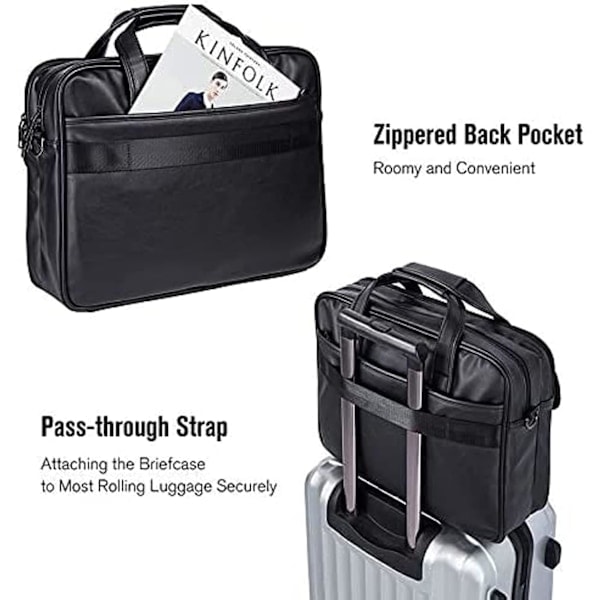 Herrar Läderportfölj för Affärsresor Handgjord Messenger Bag Laptopväska