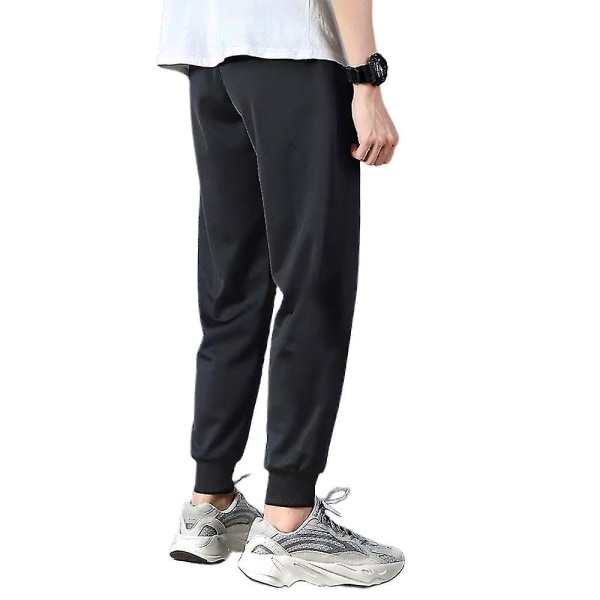 Men"s Summer Long Pants Running Jogging Sports Gym Loungewear Casual Trousers CMK Black L