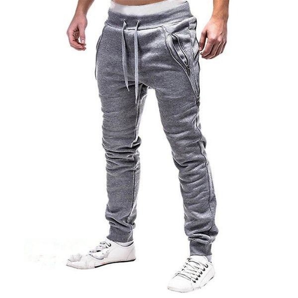 Joggebukser med elastisk midje for menn Light Grey M