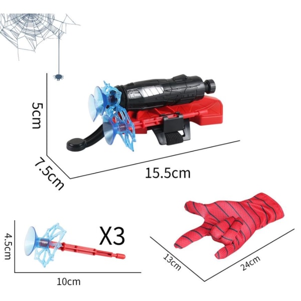 Sticky Wall Myk Bullet Gun Spider Launcher Wrist Toy Red