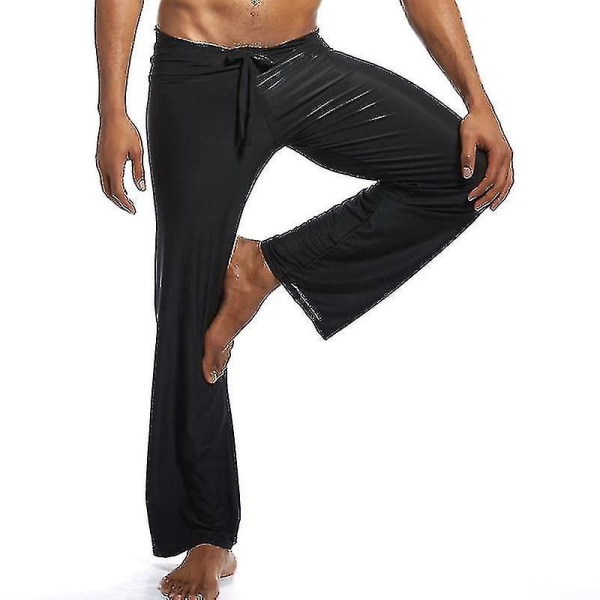 New Trend Men's Loose Yoga Pants Elastic Waist Modal Yoga Pants CMK Black M