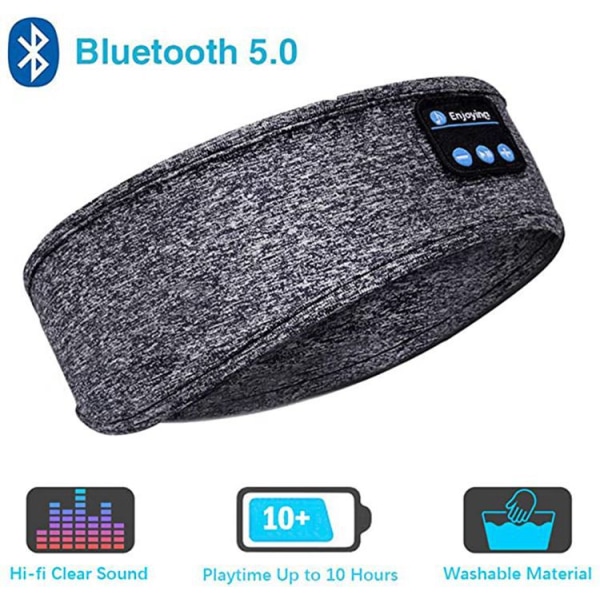 Hodetelefoner Bluetooth Sports Hodebånd Hodetelefoner med ultratynne stereohøyttalere Gray