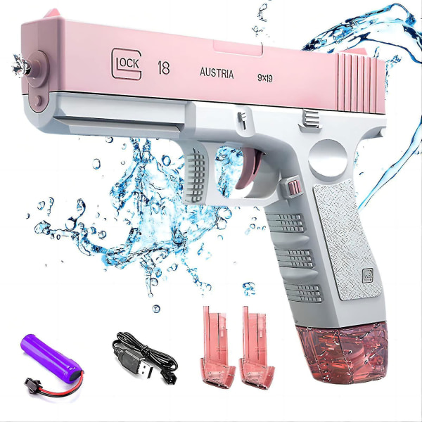 Elektrisk vannpistol -sprutpistoler Vattenblästerleksaksspray Opp til 32 fot høy kapasitet sprutpistoler Pink B