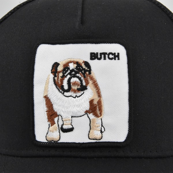 Bulldog Brodeerattu Lippalakki Eläin Brodeerattu Laastari Peaked Cap Mesh Fitted Cap Lim Auringonhattu Kesähattu camouflage