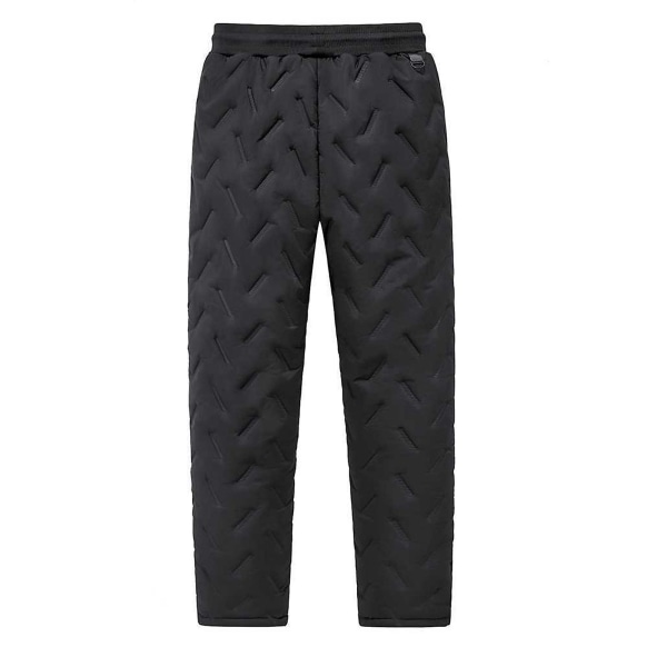 20% Off-men Vinter Fleecebukser Vanntett Hold Varme Svart Tykke Med Lommer Grå Polyester Fibre Herre Jogger Joggebukser CMK Black 7XL