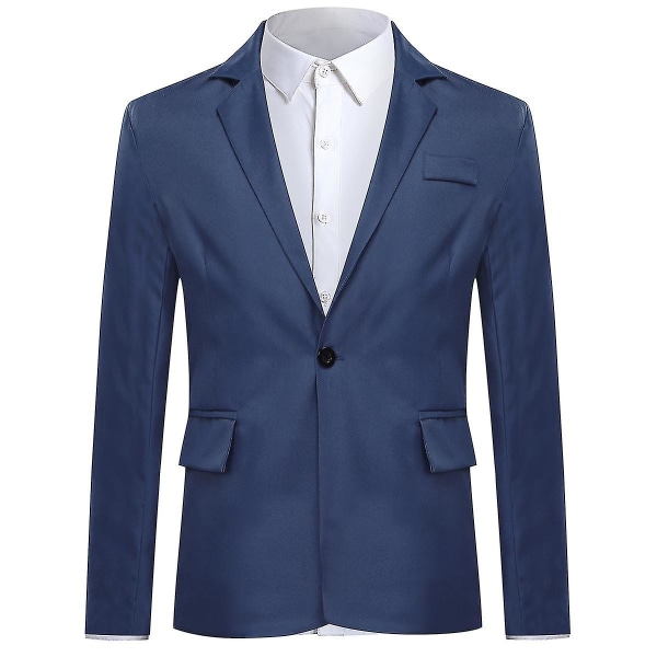 Män Enkelknäppt Casual Suit Toppjacka 6 färger CMK Navy Blue 2XL