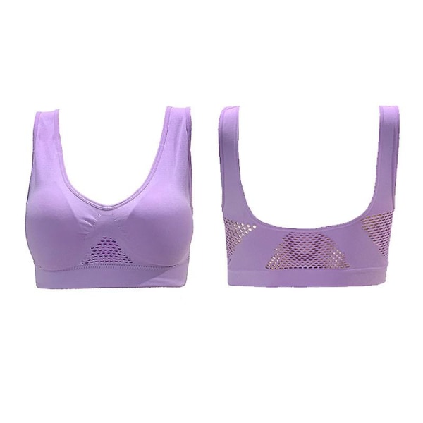 3 Pcs Mesh Push Up Bra Wireless Sexy Woman Bras For Women Top Female Bralette Seamless Bh Brasier Unwired Large Size Sports Bra CMK purple skin Brown One Size