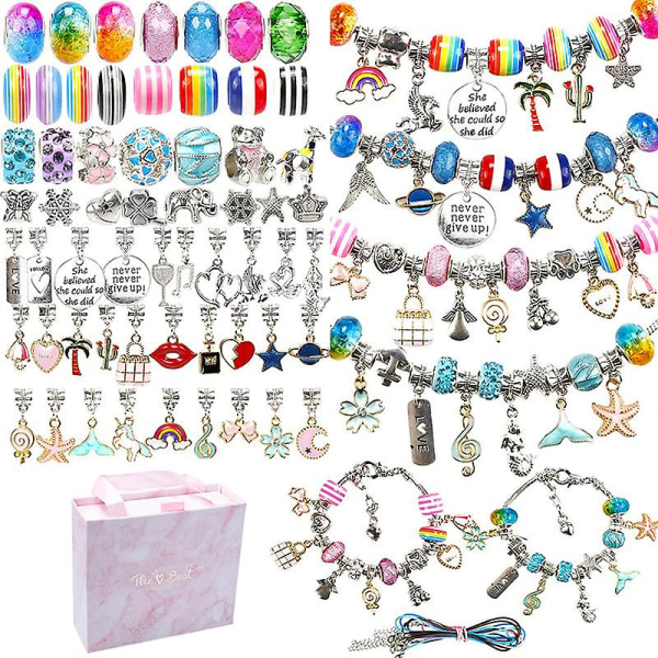 127st Charm Pärlor Armband Smycken gör hantverk Kit