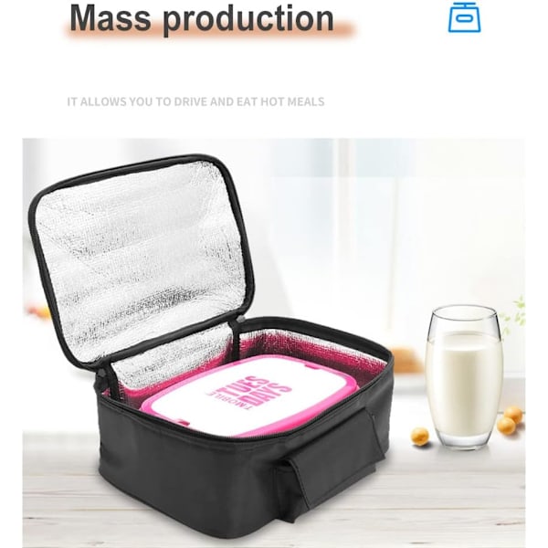 12V kylväska för bil, elektrisk picknickväska lunchväska kylväska hopfällbar kylväska för att bära picknickmat-29cmx21cmx11cm