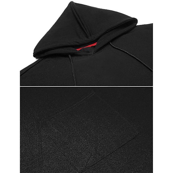Unisex Casual Hætte Poncho Cape Kappe Mode Frakke Hættetrøje Pullover Med Lomme Sort Black L