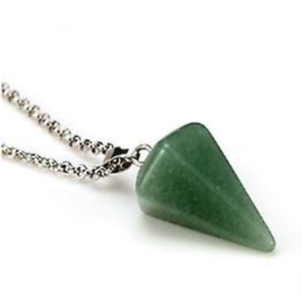 Naturlig Gemstone Crystal Reiki Sølv Stone Bead Anheng Halskjede smykker CMK Green Golden