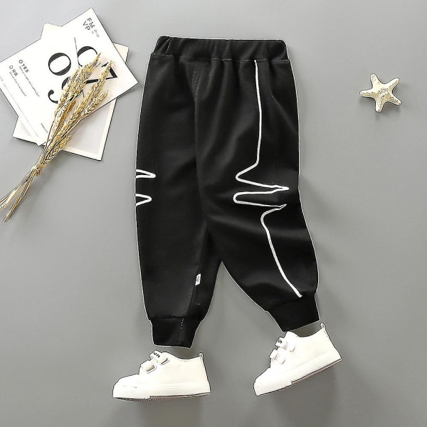 Children's Stretch Comfortable Casual Sports Trousers Black 2-3Years