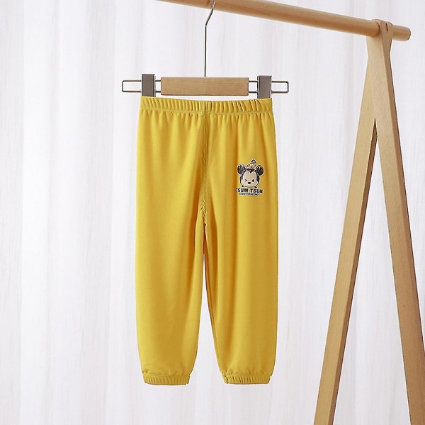 Children's Mickey Print Elastic Waist Track Pants Bright Yellow 2-3Years