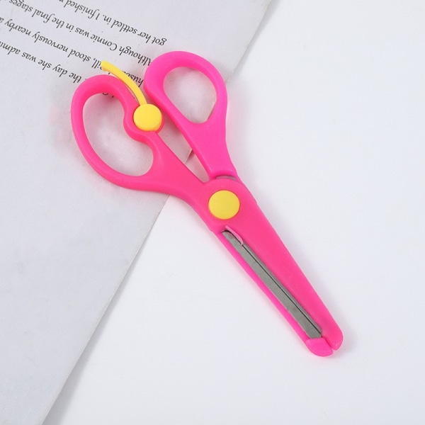 3PC barns liten saks Student Plast Candy Safety Small scissors mixed color
