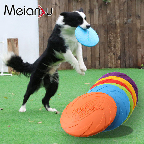 Hund Kjæledyr interaktive leker Flying Disk Retur motta opplæring Large blue (22cm)